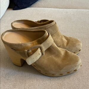 Veronica Beard Dacey 100MM Suede Clogs- 7.5 US